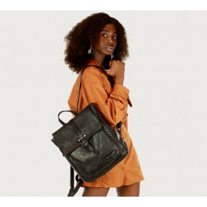 K42 Fait-main sac à dos cuir  femmes urbain. Cuir italien vintage | Noir Marron Vert Beige